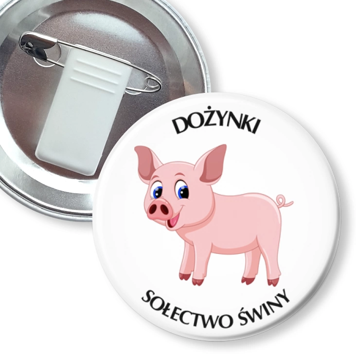 przypinka z żabką i agrafką Dożynki Sołectwo Świny