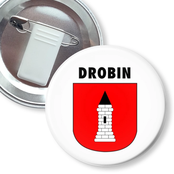 przypinka z żabką i agrafką Drobin