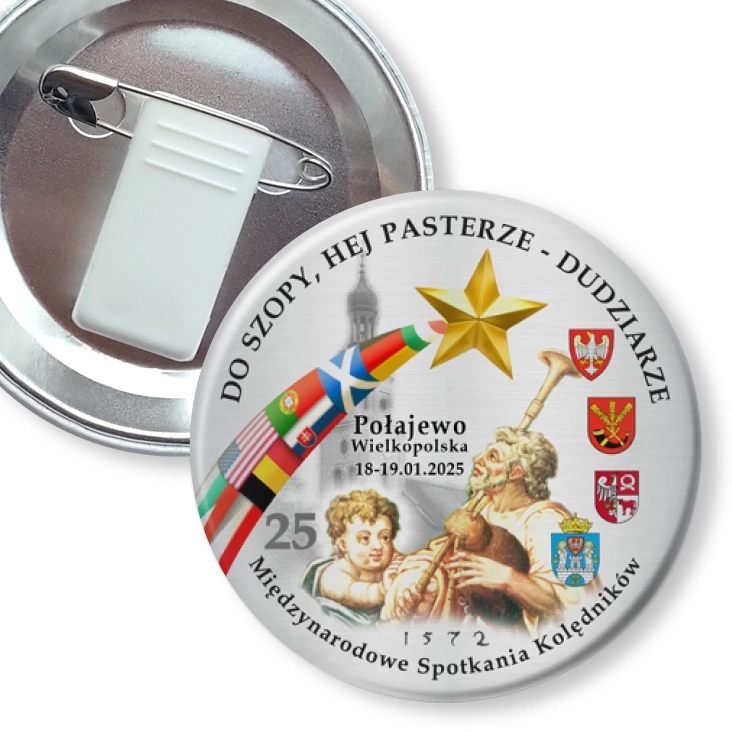 przypinka z żabką i agrafką Dudziarze 2025