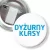 Przypinka z żabką i agrafką Dyżurny klasy niebieski napis