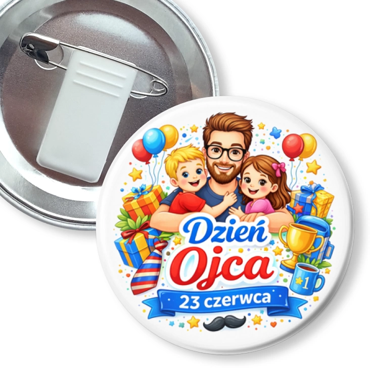 przypinka z żabką i agrafką Dzień Ojca