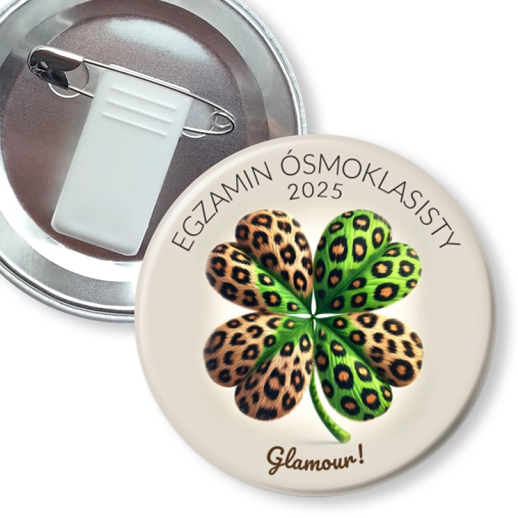 przypinka z żabką i agrafką Egzamin Ósmoklasisty Glamour