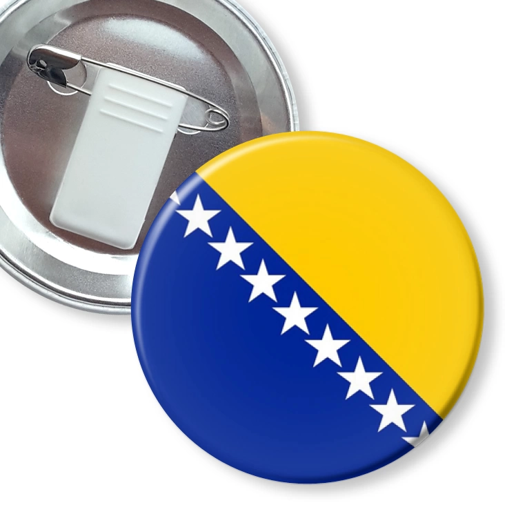 przypinka z żabką i agrafką Flaga Bośnia i Hercegowina