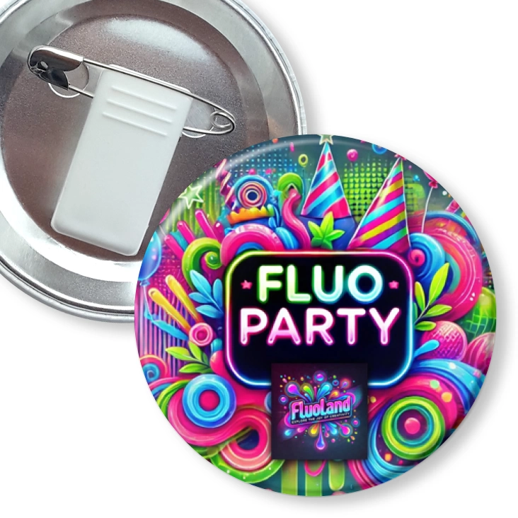 przypinka z żabką i agrafką Fluo party Fluoland