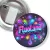 Przypinka z żabką i agrafką Fluoland logo