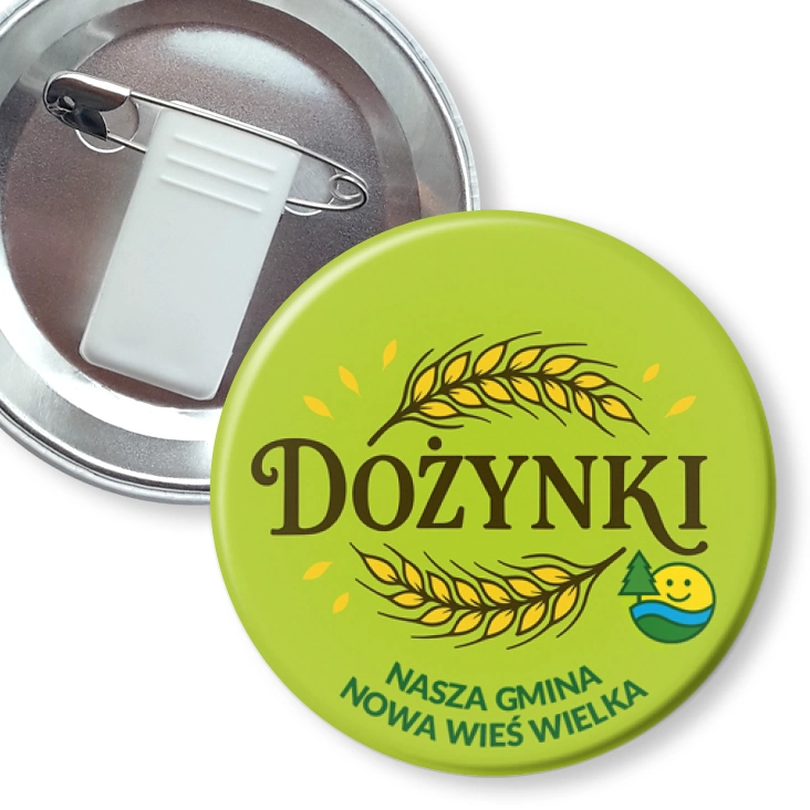 przypinka z żabką i agrafką Gmina Nowa Wieś Wielka Dożynki