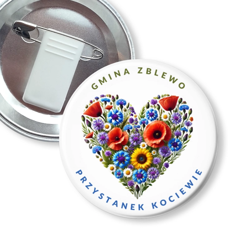 przypinka z żabką i agrafką Gmina Zblewo Przystanek Kociewie