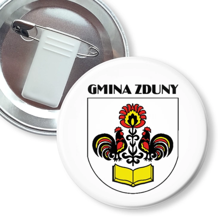 przypinka z żabką i agrafką Gmina Zduny