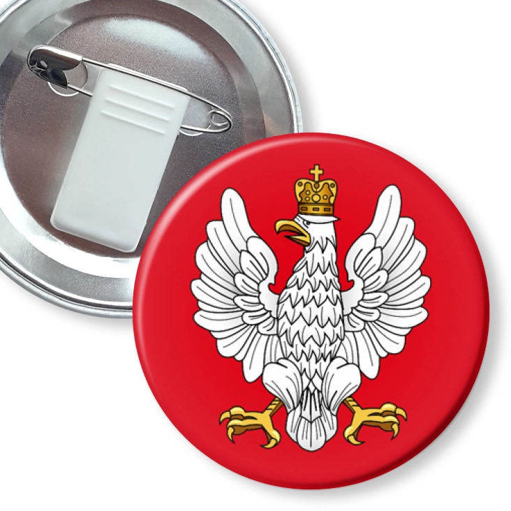 przypinka z żabką i agrafką Godło Polski z lat 1919-1927