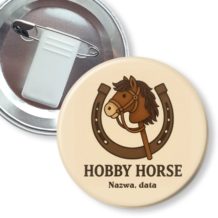 przypinka z żabką i agrafką Hobby horse