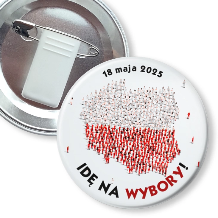 przypinka z żabką i agrafką Idę na wybory Polska wyborcy