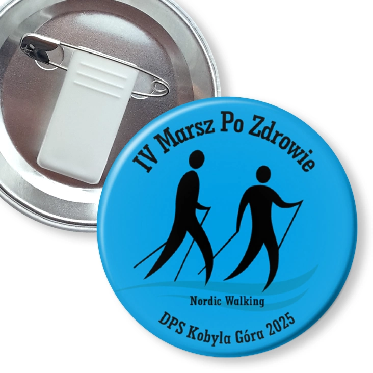 przypinka z żabką i agrafką IV Marsz po Zdrowie 2025