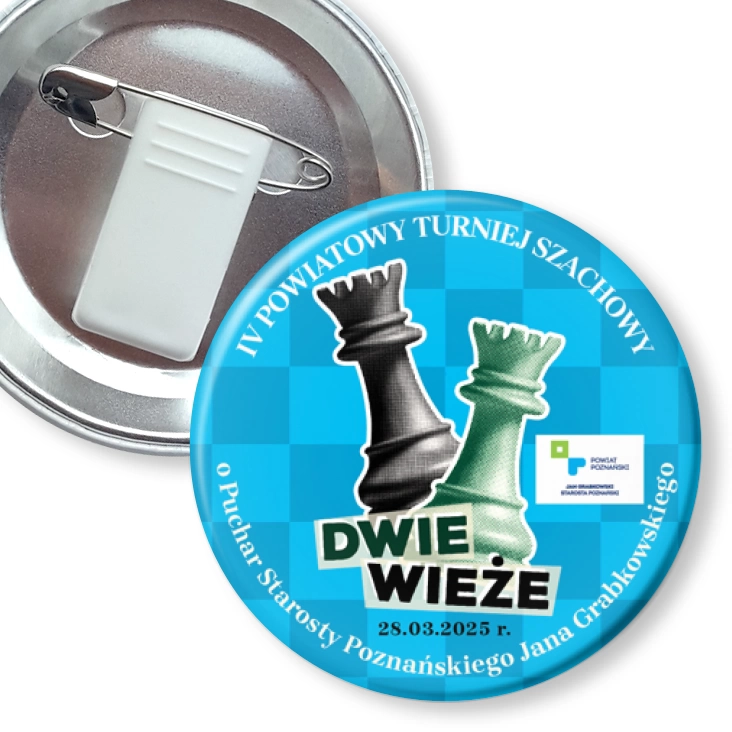 przypinka z żabką i agrafką IV Turniej Szachowy Dwie Wieże ZSP Napachanie