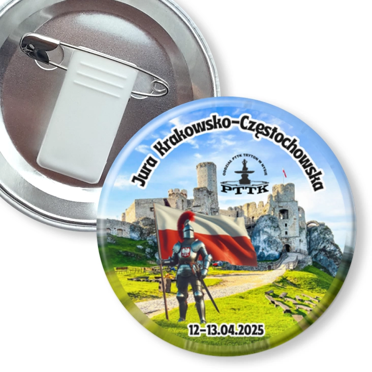 przypinka z żabką i agrafką Jura Krakowsko-Częstochowska