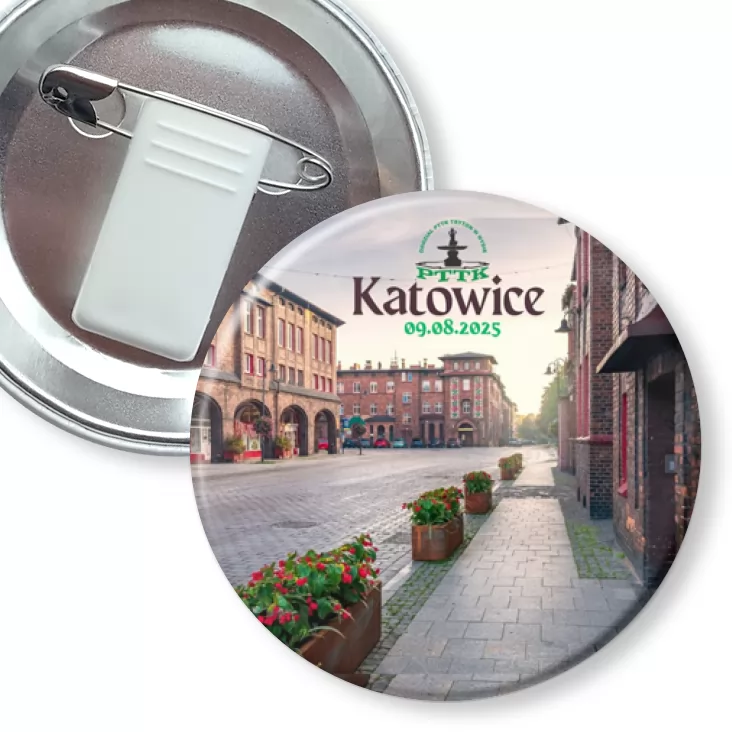 przypinka z żabką i agrafką Katowice 2025 PTTK Nysa