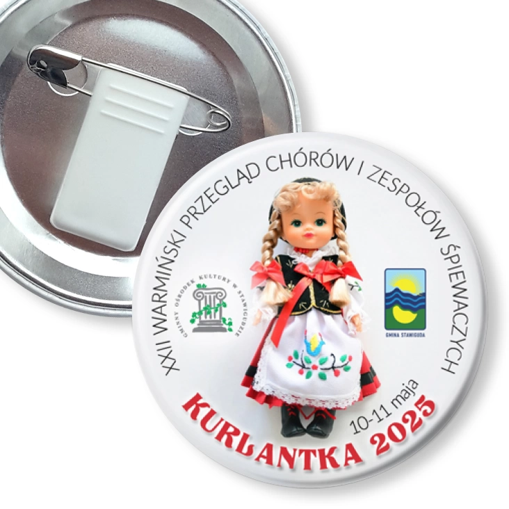 przypinka z żabką i agrafką Kurlantka 2025