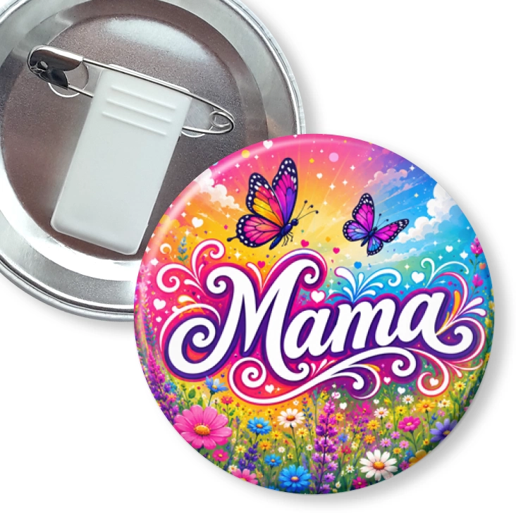 przypinka z żabką i agrafką Mama i motylki