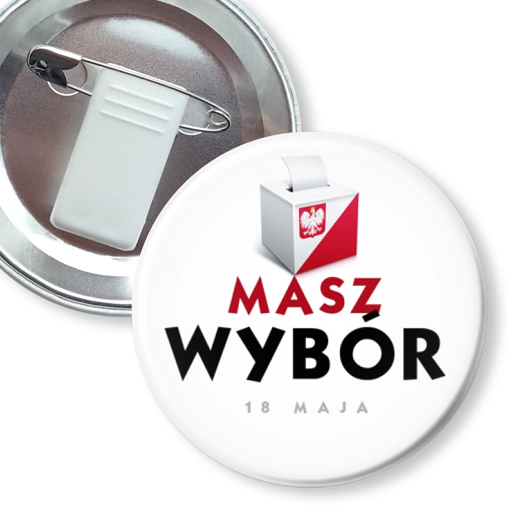 przypinka z żabką i agrafką Masz wybór Wybory