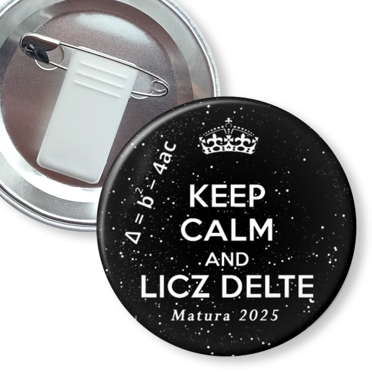 przypinka z żabką i agrafką Matura Keep Calm and Licze Deltę