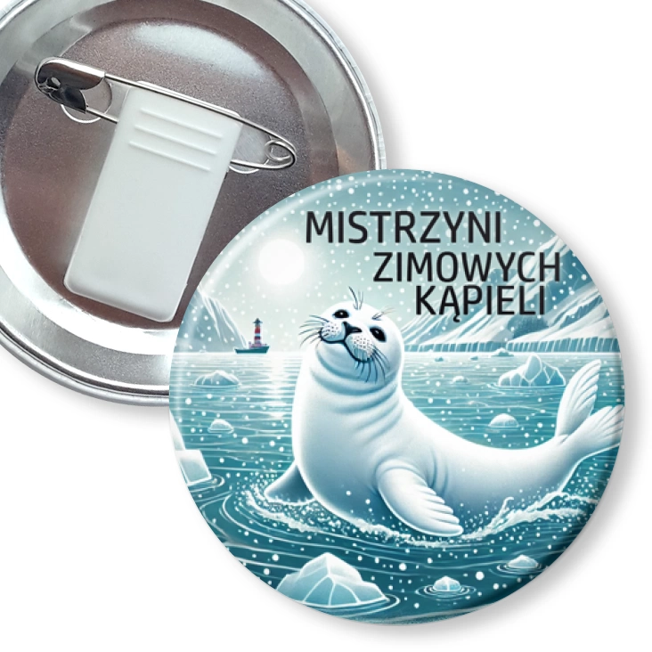 przypinka z żabką i agrafką Mistrzyni zimowych kąpieli