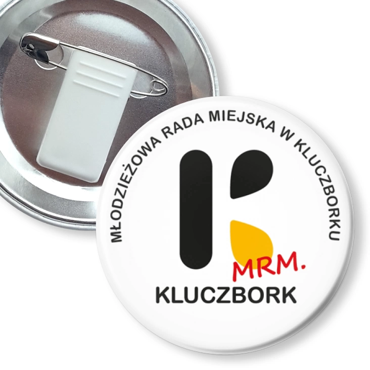 przypinka z żabką i agrafką Młodzieżowa Rada Miejska w Kluczborku