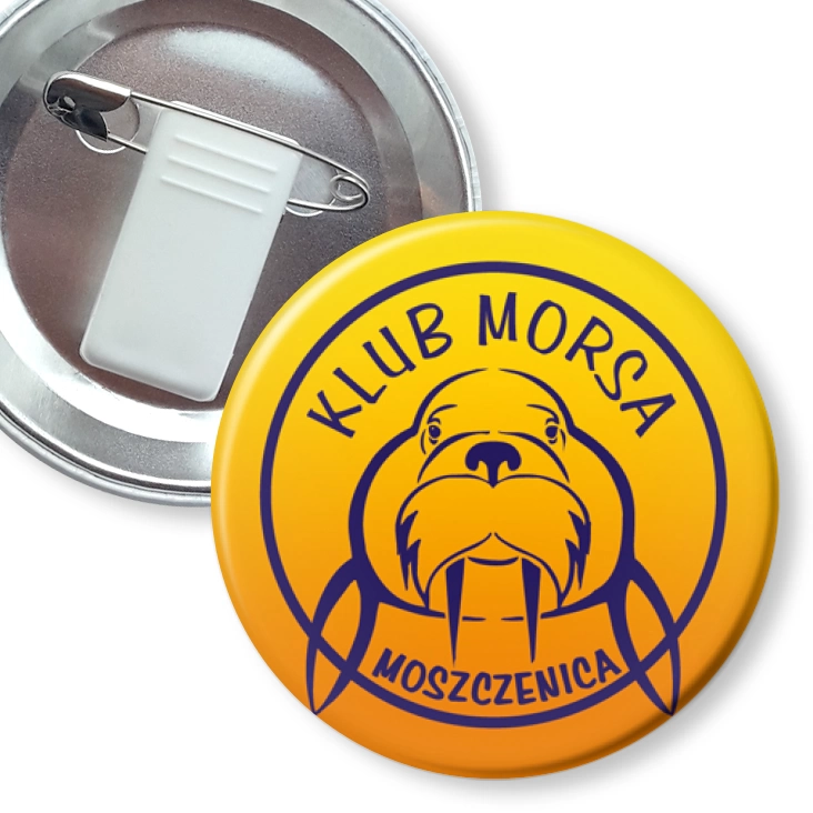 przypinka z żabką i agrafką Morsy Moszczenica