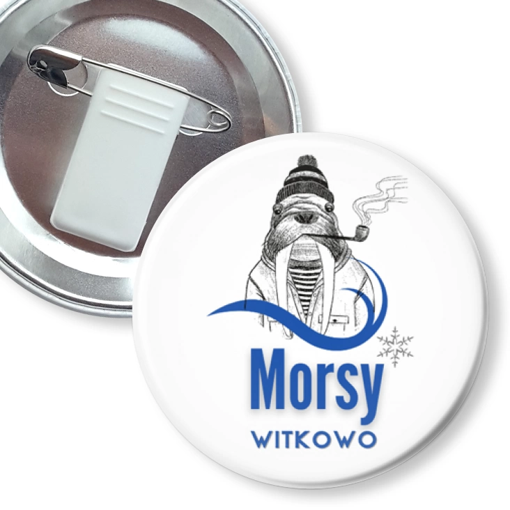 przypinka z żabką i agrafką Morsy Witkowo