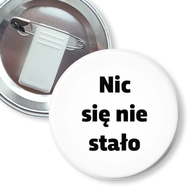 przypinka z żabką i agrafką Nic się nie stało