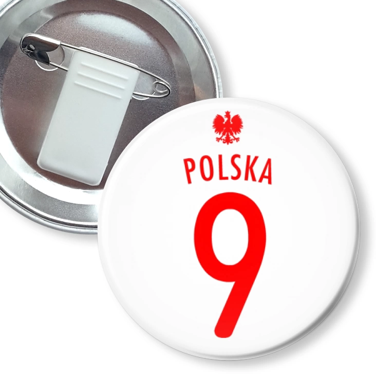 przypinka z żabką i agrafką Numer dziewięć