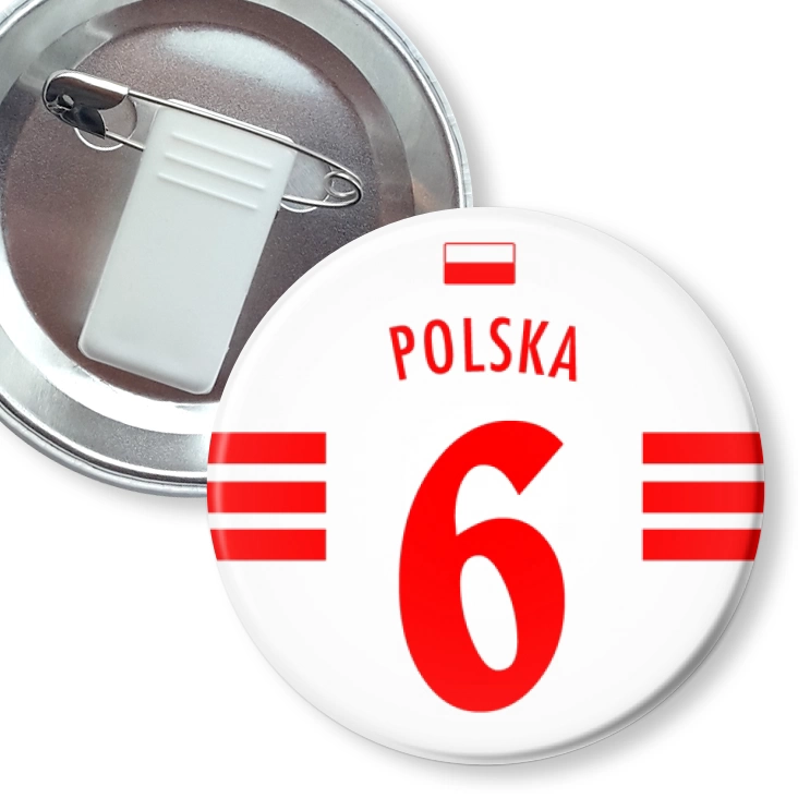 przypinka z żabką i agrafką Numer sześć