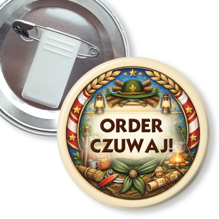 przypinka z żabką i agrafką Order Czuwaj