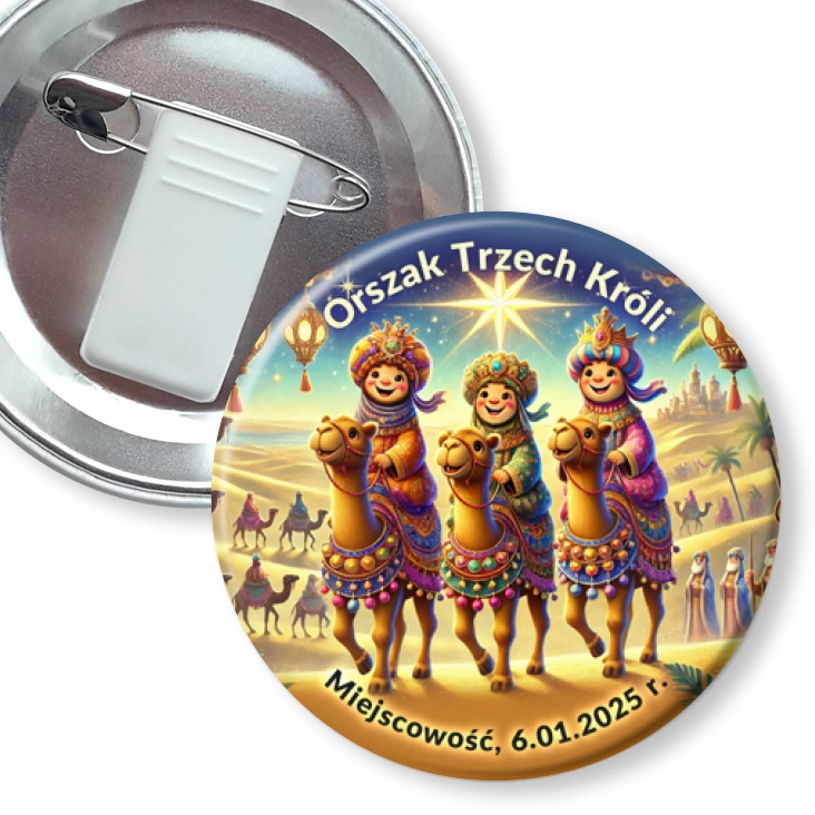 przypinka z żabką i agrafką Orszak Trzech Króli Jasełka