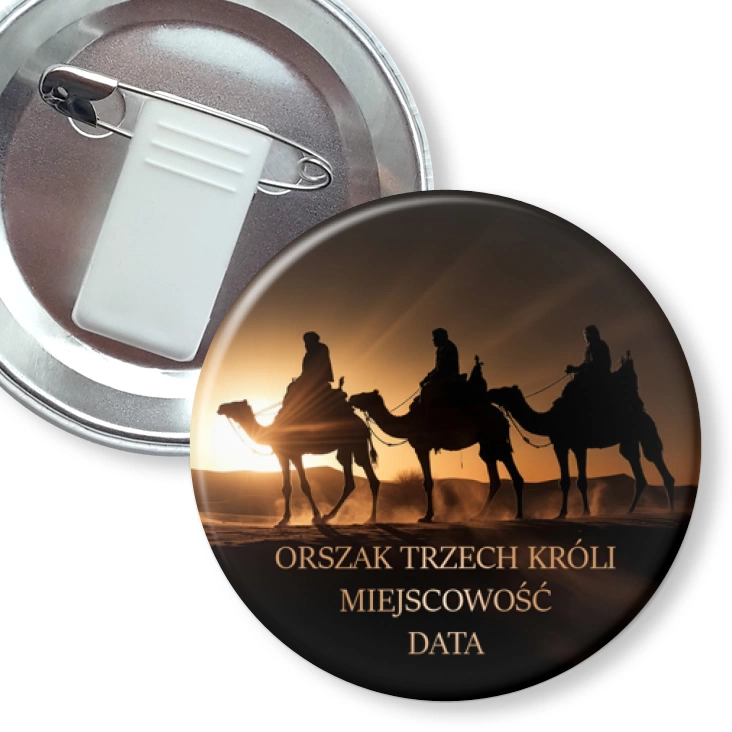 przypinka z żabką i agrafką Orszak Trzech Króli Twoja Miejscowość