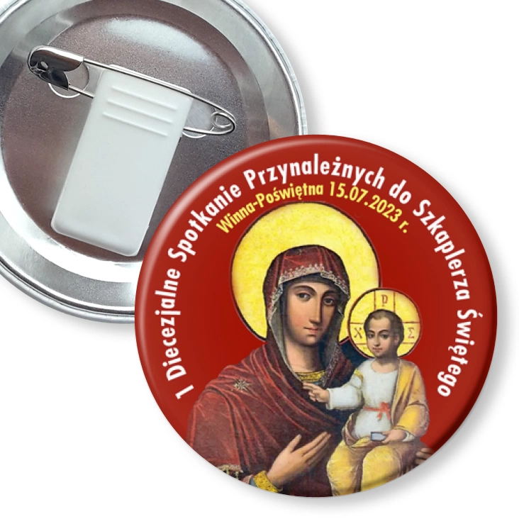 przypinka z żabką i agrafką 1 Diecezjalne Spotkanie Winna Poświętna 2023