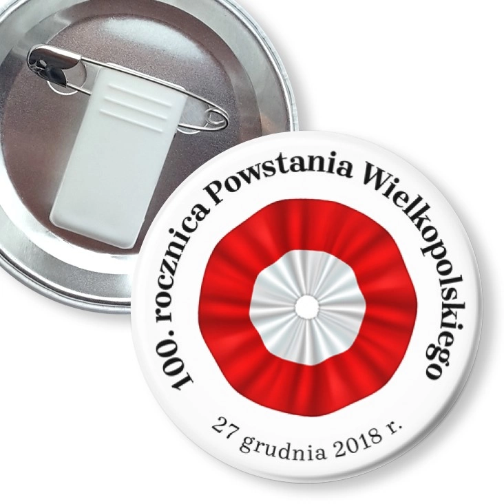 przypinka z żabką i agrafką 100. rocznica Powstania Wielkopolskiego