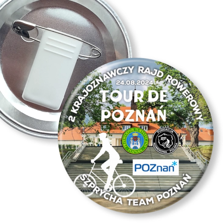 przypinka z żabką i agrafką 2 Krajoznawczy Rajd Rowerowy Tour de Poznań 2024
