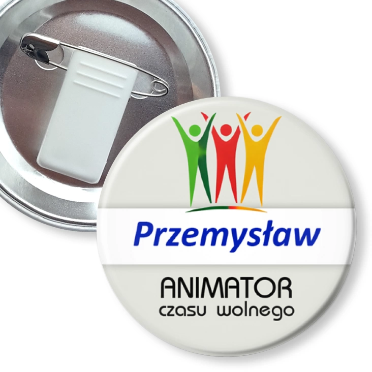 przypinka z żabką i agrafką Animator czasu wolnego