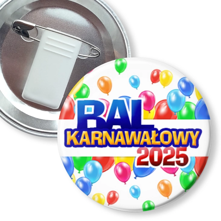 przypinka z żabką i agrafką Bal Karnawałowy w balonach