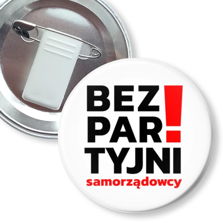 przypinka z żabką i agrafką Bezpartyjni Samorządowcy