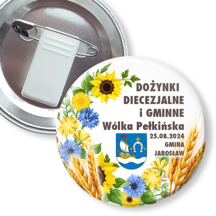 przypinka z żabką i agrafką Dożynki diecezjalne Wólka Pełkińska 2024
