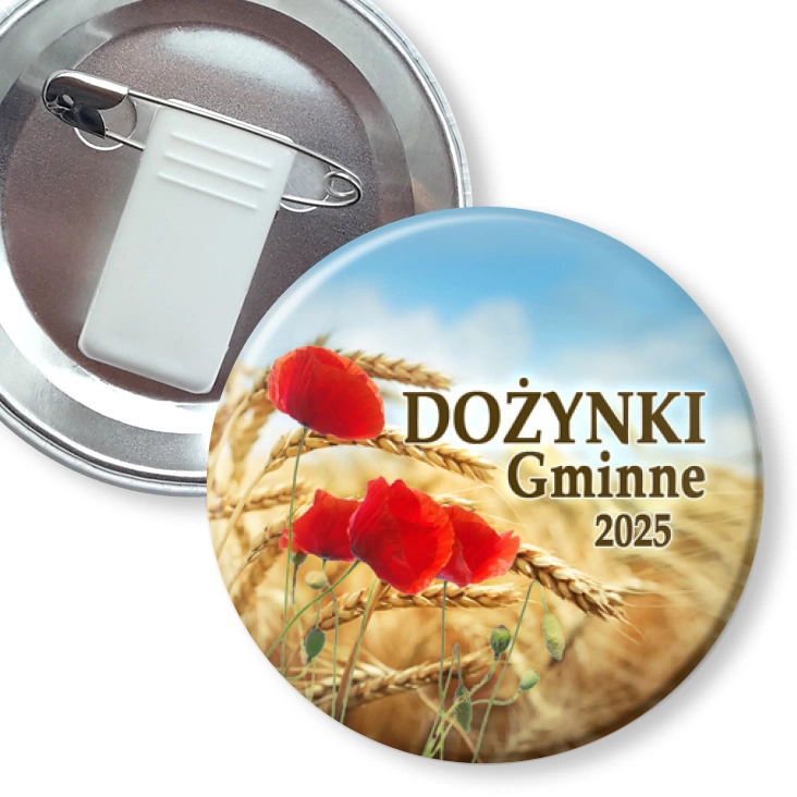 przypinka z żabką i agrafką Dożynki gminne