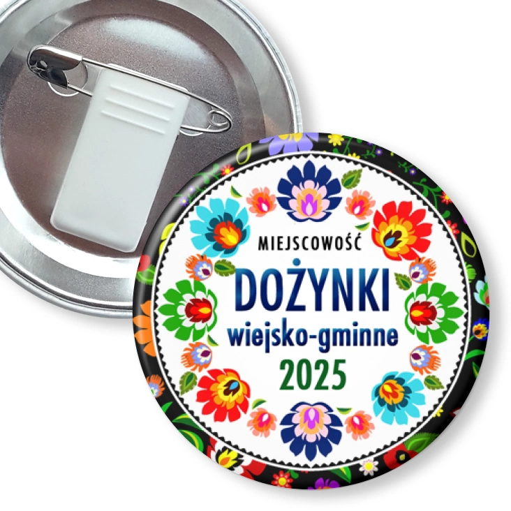 przypinka z żabką i agrafką Dożynki wiejsko-gminne