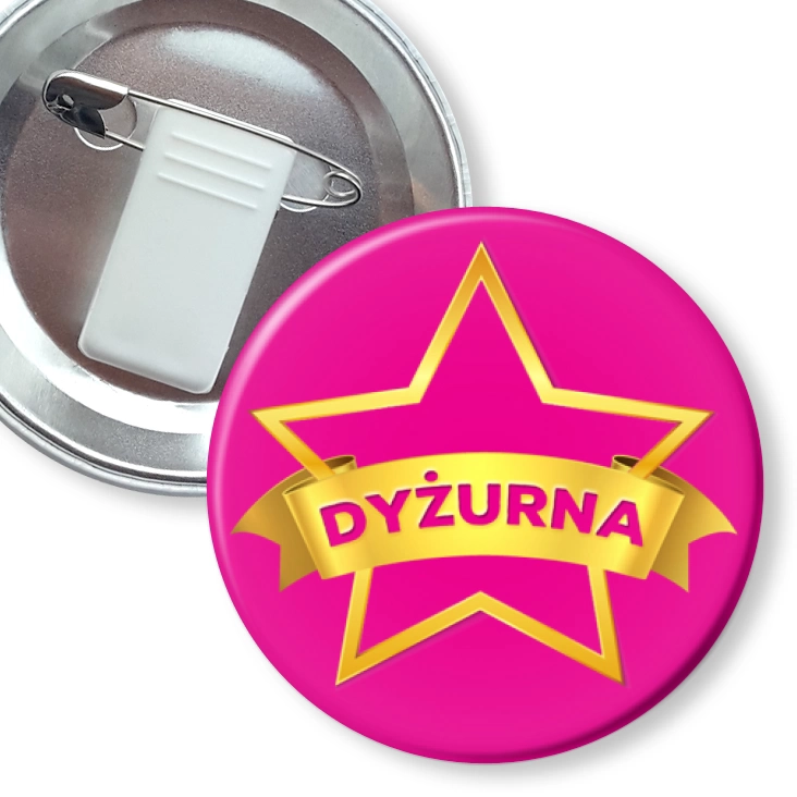 przypinka z żabką i agrafką Dyżurna złota gwiazda