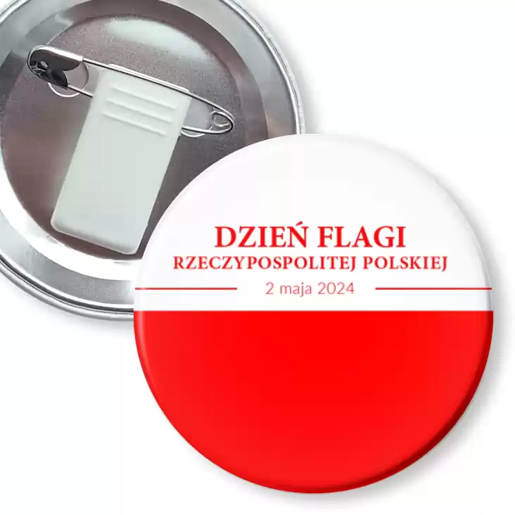 przypinka z żabką i agrafką Dzień Flagi Rzeczypospolitej Polskiej flaga