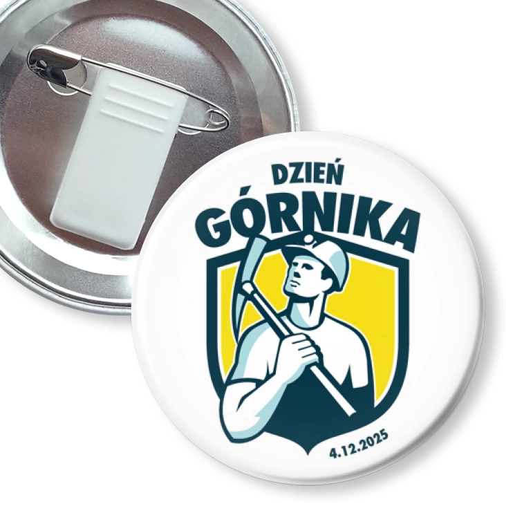 przypinka z żabką i agrafką Dzień Górnika