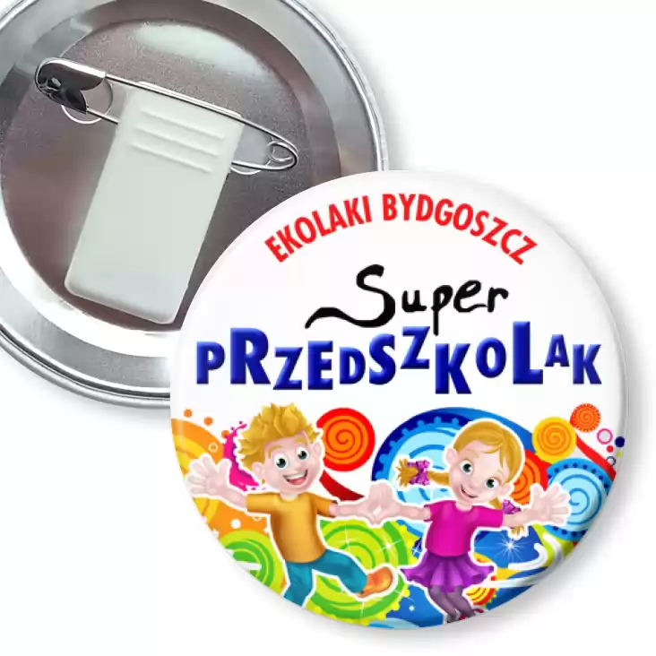 przypinka z żabką i agrafką Ekolaki Bydgoszcz Super Przedszkolak
