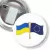 Przypinka z żabką i agrafką Flagi Ukraina Unia Europejska