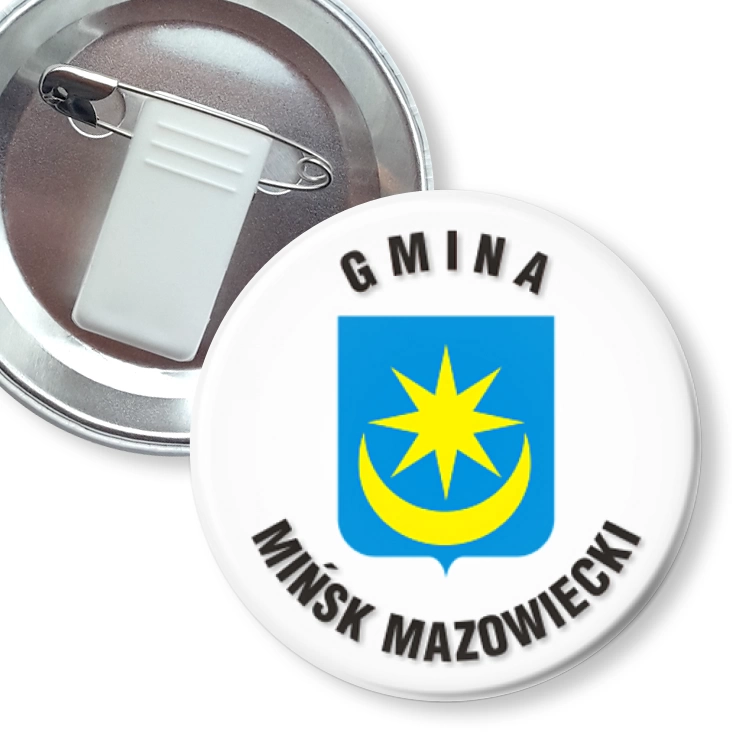 przypinka z żabką i agrafką Gmina Mińsk Mazowiecki