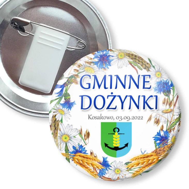 przypinka z żabką i agrafką Gminne Dożynki Kosakowo 2022