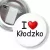 Przypinka z żabką i agrafką I love Kłodzko